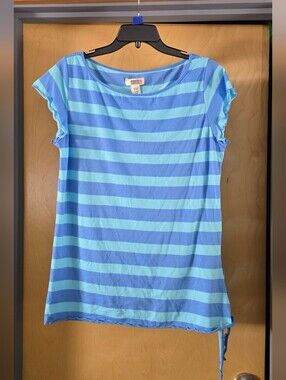 Route 66 Blue Striped Women's Short-Sleeve Top